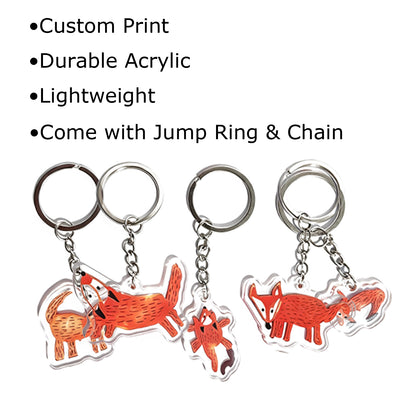 Custom Kids Doodle Keychain · with Jump Ring & Chain