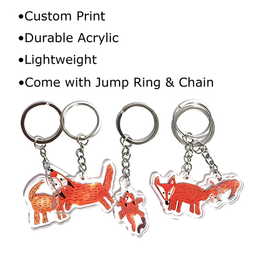 Custom Kids Doodle Keychain · with Jump Ring & Chain